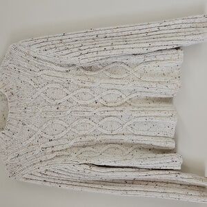 Cream Speckled Cable Knit Sweater